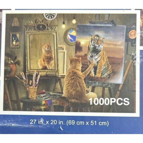 Lzbabyily 4 Puzzle Pack, 1000 Pc, 750 Pc, 500 Pcs + 300 Pc-New Sealed Tiger-Cat - Picture 8 of 8